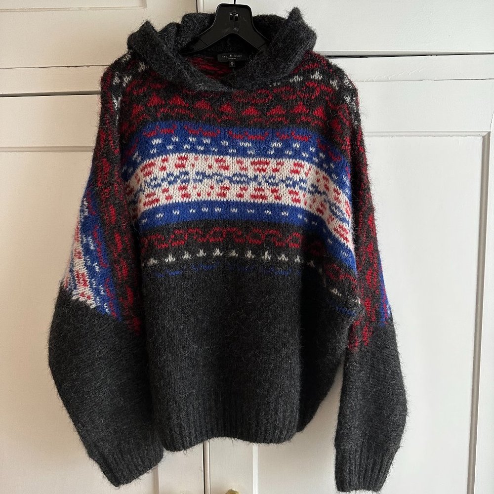 Rag & Bone Finlay intarsia alpaca-blend hoodie